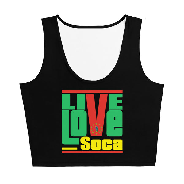 Dominica Islands Edition Black Crop Tank Top - Fitted - Live Love Soca Clothing & Accessories