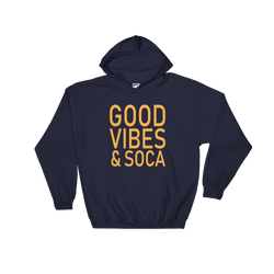 Good Vibes & Soca Blue Mens Hoodie - Live Love Soca Clothing & Accessories