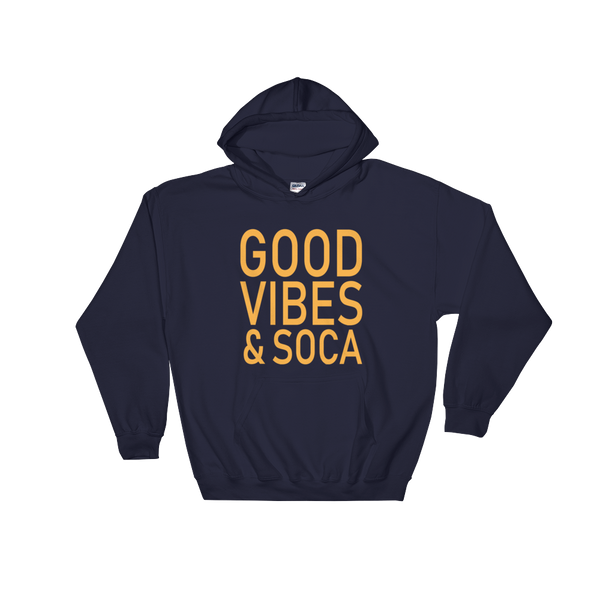 Good Vibes & Soca Blue Mens Hoodie - Live Love Soca Clothing & Accessories