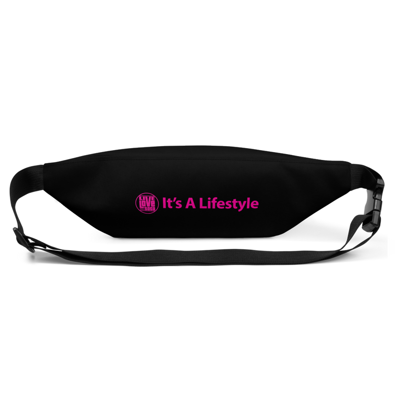 Soca Is Life Black- Pink Waist Bag - Live Love Soca Clothing & Accessories