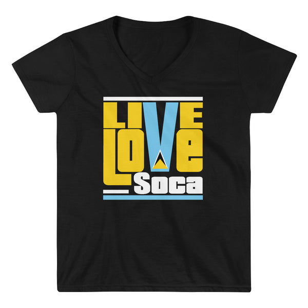 Saint Lucia Islands Edition Womens V-Neck T-Shirt - Live Love Soca Clothing & Accessories