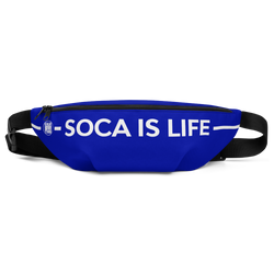 Soca Is Life Blue - White Waist Bag - Live Love Soca Clothing & Accessories