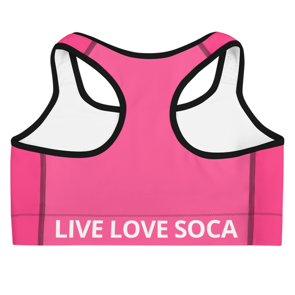 Energy Active Pink-White Sports bra - Live Love Soca Clothing & Accessories