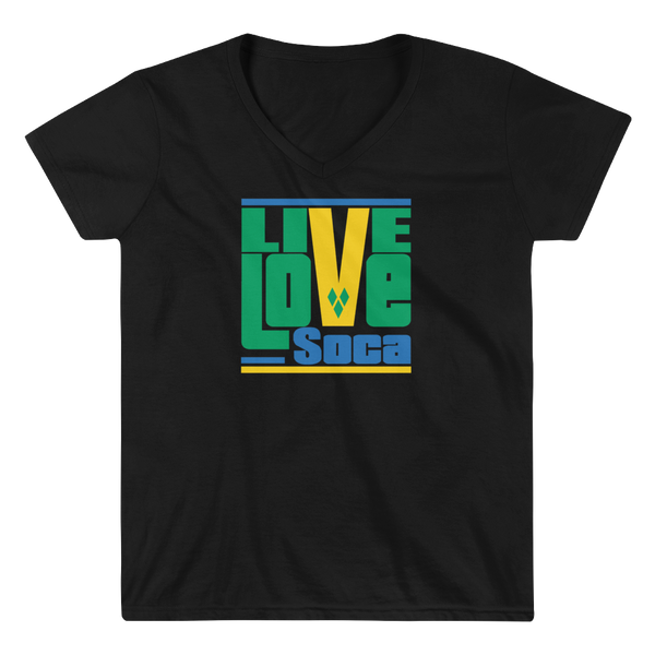 Saint Vincent Islands Edition Womens V-Neck T-Shirt - Live Love Soca Clothing & Accessories