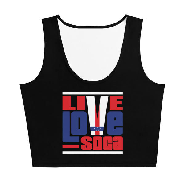 Netherlands Antilles Islands Edition Black Crop Tank Top - Fitted - Live Love Soca Clothing & Accessories