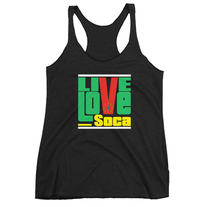 Dominica Islands Edition Womens Black Tank Top - Live Love Soca Clothing & Accessories