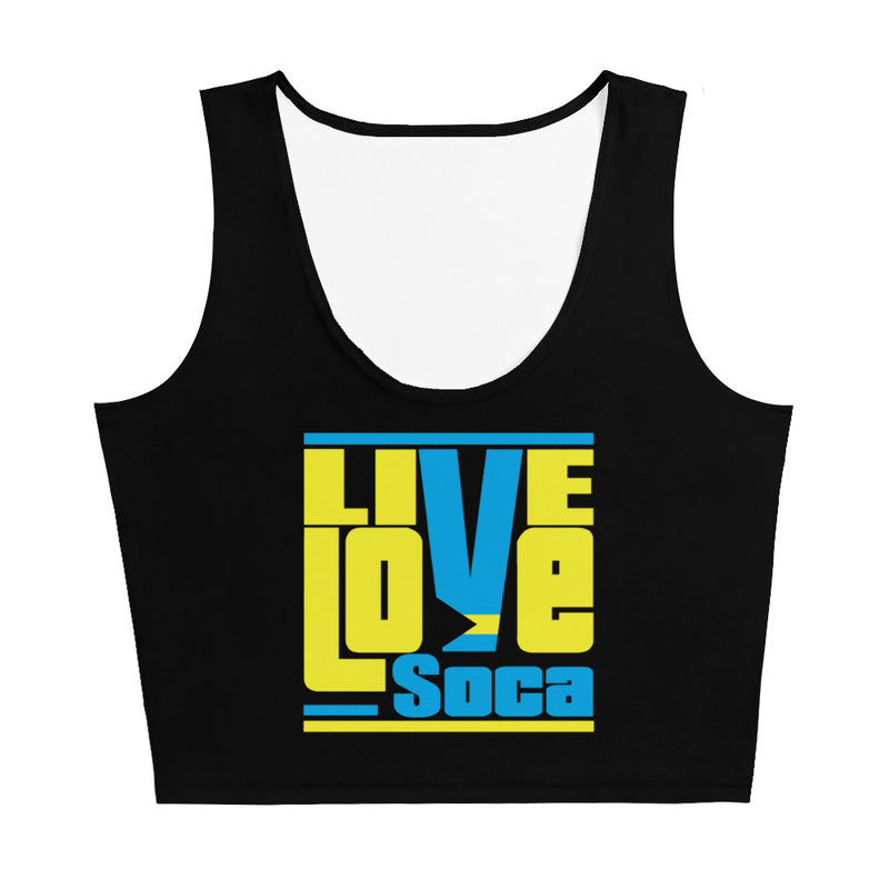 Bahamas Islands Edition Womens Black Crop Tank Top - Fitted - Live Love Soca Clothing & Accessories