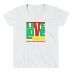 Dominica Islands Edition Womens V-Neck T-Shirt - Live Love Soca Clothing & Accessories