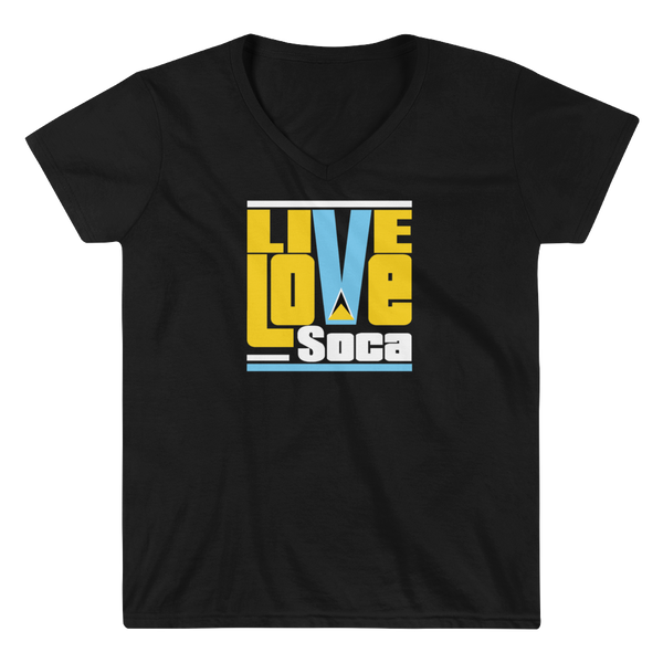 Saint Lucia Islands Edition Womens V-Neck T-Shirt - Live Love Soca Clothing & Accessories