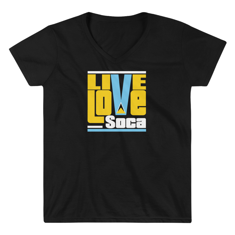 Saint Lucia Islands Edition Womens V-Neck T-Shirt - Live Love Soca Clothing & Accessories