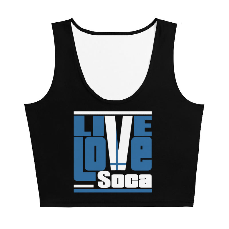 Finland Euro Edition Black Crop Tank Top - Fitted - Live Love Soca Clothing & Accessories