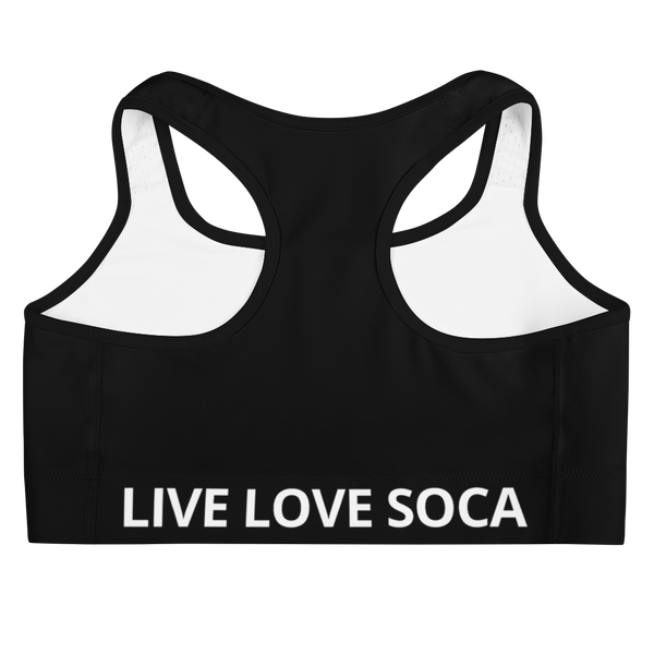 Energy Active Black-White Sports Bra - Live Love Soca Clothing & Accessories