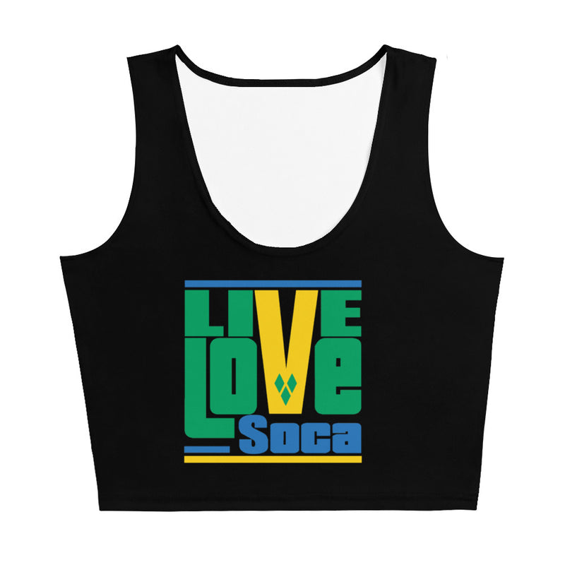 Saint Vincent & The Grenadines Islands Edition Black Crop Tank Top - Fitted - Live Love Soca Clothing & Accessories