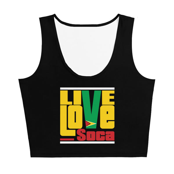 Guyana Islands Edition Black Crop Tank Top- Fitted - Live Love Soca Clothing & Accessories