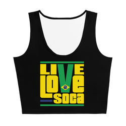 Brazil South America Edition Black Crop Tank Top - Fitted - Live Love Soca Clothing & Accessories