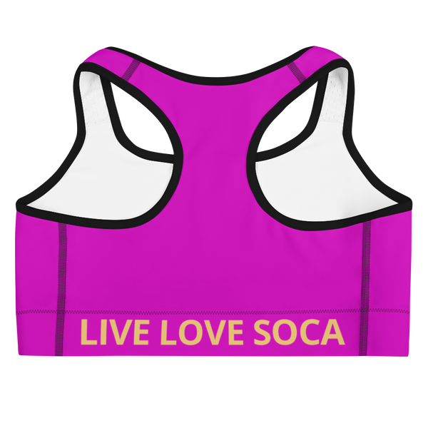 Energy Active Purple-Peach Sports Bra - Live Love Soca Clothing & Accessories