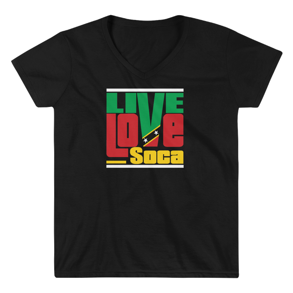 Saint Kitts Islands Edition Womens V-Neck T-Shirt - Live Love Soca Clothing & Accessories