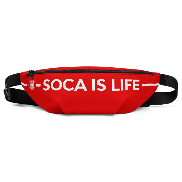 Soca Is Life Red - White Waist Bag - Live Love Soca Clothing & Accessories