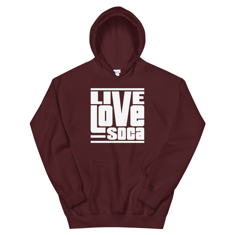 Maroon - White Womens Hoodie - Live Love Soca Clothing & Accessories