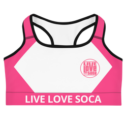 Energy Active Pink-White Sports bra - Live Love Soca Clothing & Accessories