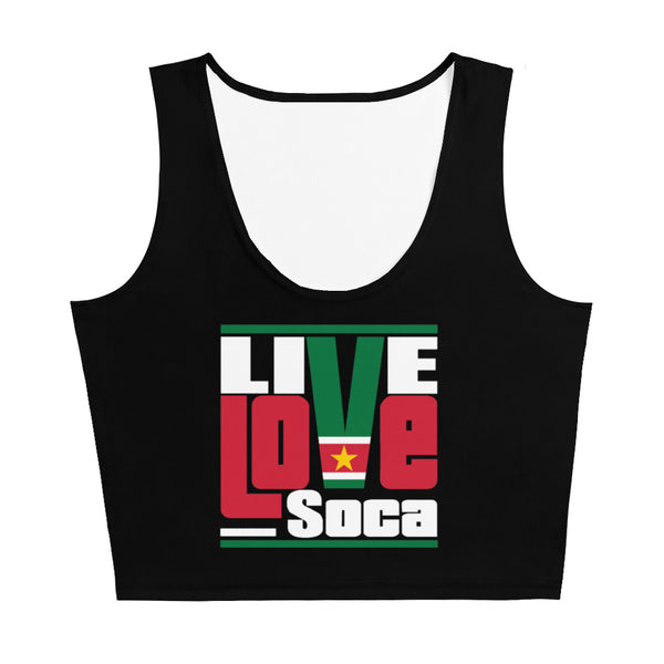 Suriname Islands Edition Black Crop Tank Top - Fitted - Live Love Soca Clothing & Accessories