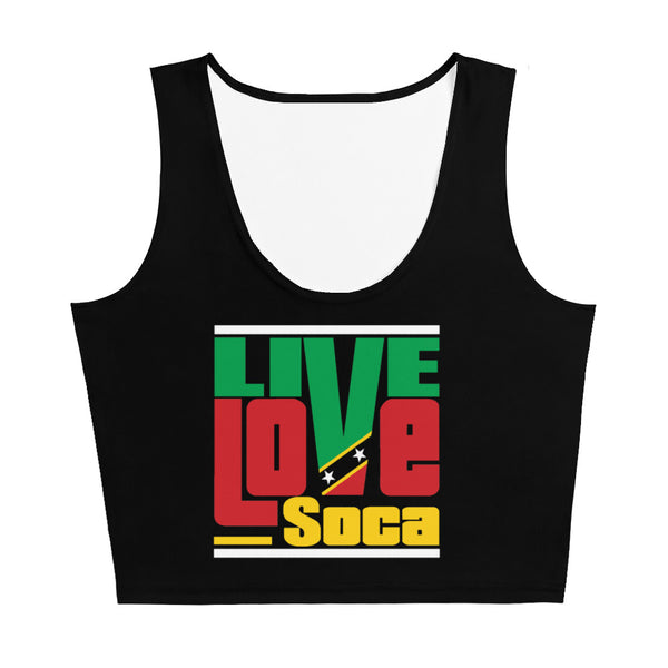 Saint Kitts Islands Edition Black Crop Tank Top - Fitted - Live Love Soca Clothing & Accessories