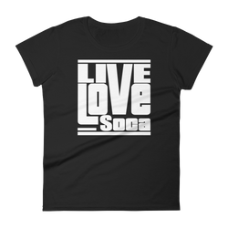 Black Edition Womens T-Shirt - White Print - Fitted - Live Love Soca Clothing & Accessories