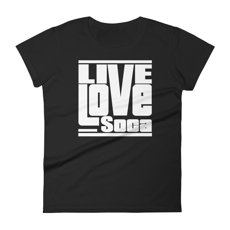 Black Edition Womens T-Shirt - White Print - Fitted - Live Love Soca Clothing & Accessories