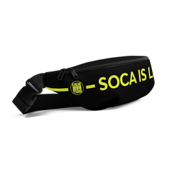 Soca Is Life Black - Neon Yellow Waist Bag - Live Love Soca Clothing & Accessories