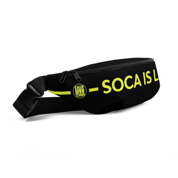 Soca Is Life Black - Neon Yellow Waist Bag - Live Love Soca Clothing & Accessories