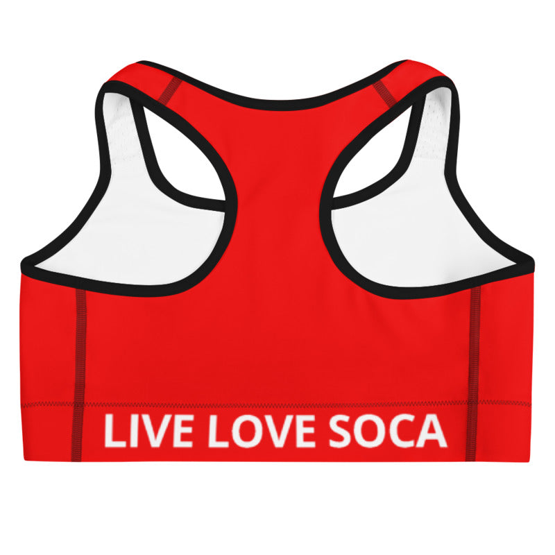 Energy Active Red Sports Bra - Live Love Soca Clothing & Accessories