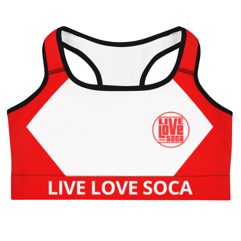Energy Active Red Sports Bra - Live Love Soca Clothing & Accessories