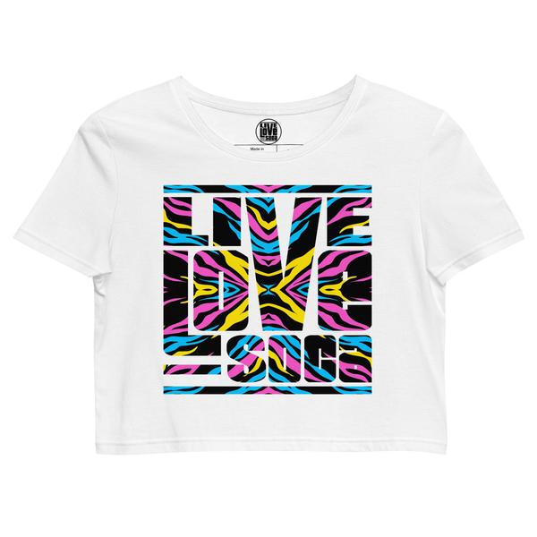 Endless Summer 22 - Tropical Zebra Womens Crop Tee