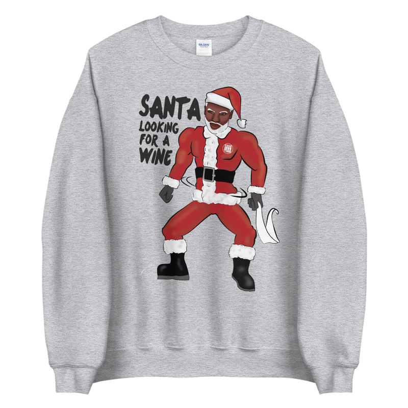 Santa Looking For A Wine Christmas Sweater